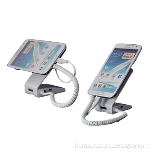 Flexible ways mobile phone security display holder, charging and alarm function, double protection